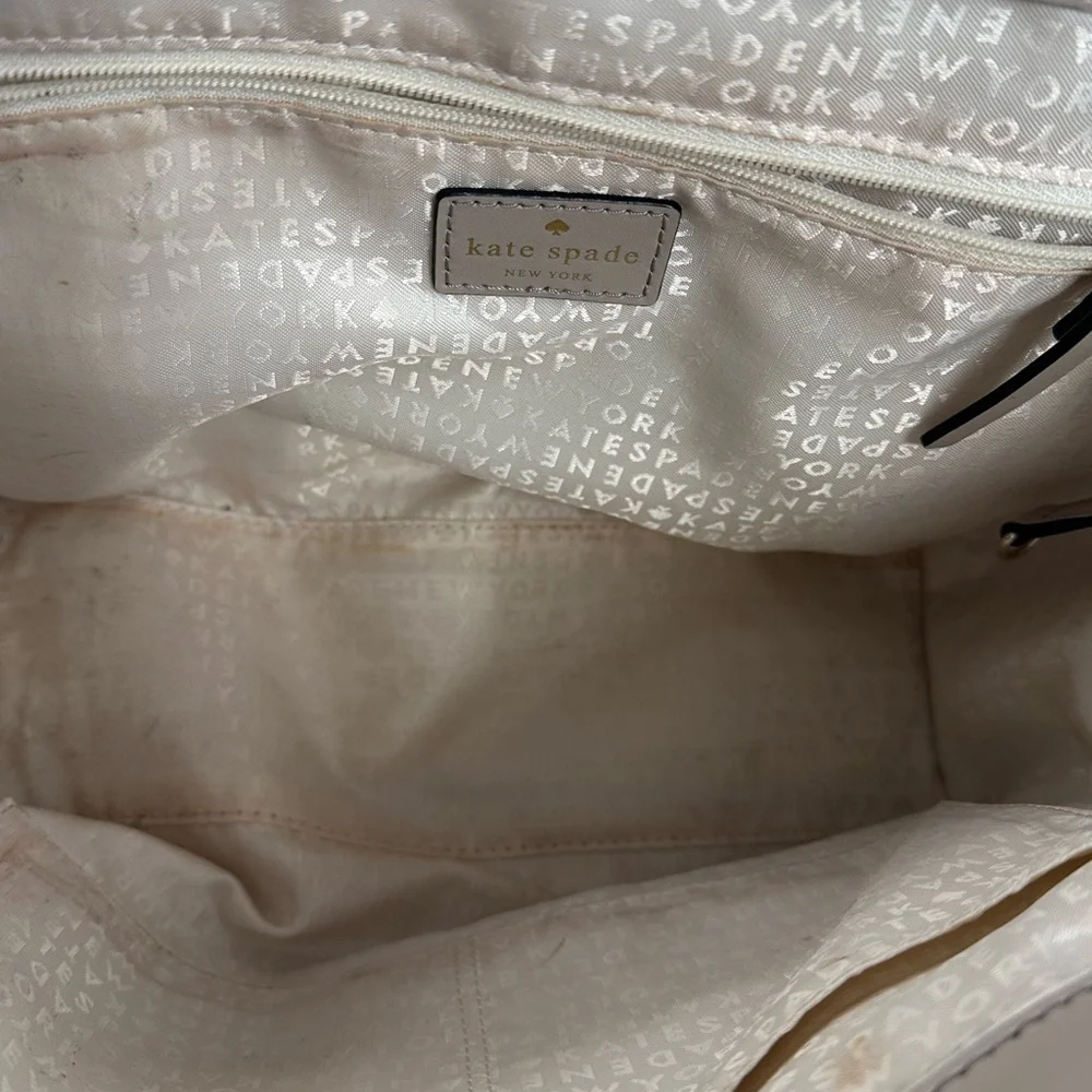 Kate Spade New York Light Gray Leather Top Handle Satchel Crossbody